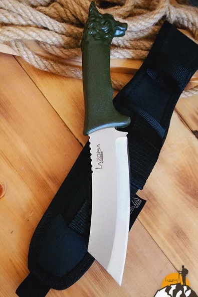 İşlemeli TPE Sap Outdoor Kamp Bıçağı Çakısı Kılıflı Piknik Bıçak Çakı Mutfak Bıçağı ( KMİ-547 ) ürün görseli 1