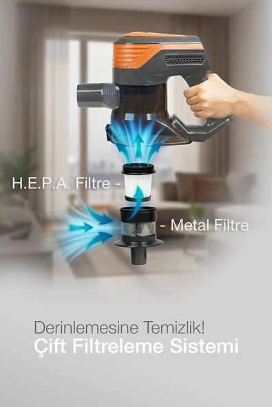 Fantom Pluto P 6000 Cyclone Dikey Elektrikli Süpürge Antrasit - Resim 3