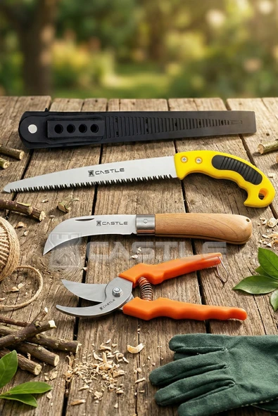 Lz-k5 Budama Makası Budama Testeresi Ve Aşı Çakısı Bıçağı 3 Lü Set ürün görseli 1