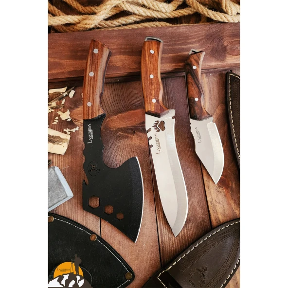 Outdoor Balta Bıçak 3lü Seti Kamp Baltası Bıçak Bıçağı Nacak Budama Baltası BLT6X ürün görseli 1