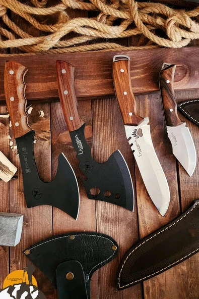 4 Lü Set Outdoor Balta Bıçak Set Kamp Baltası Bıçak Bıçağı Nacak Budama Baltası Outb1z ürün görseli 1