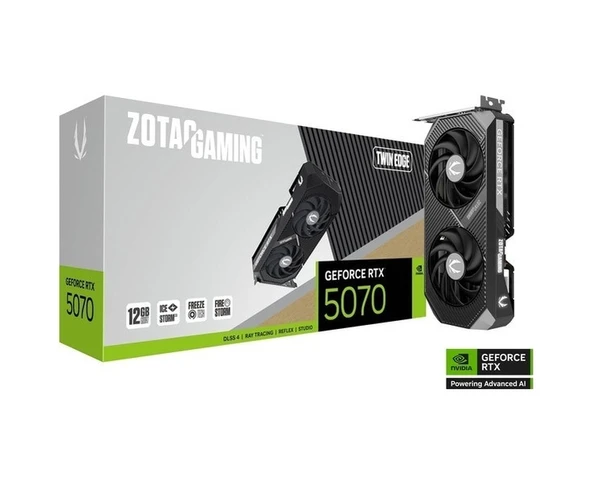 ZOTAC RTX5070 12GB GDDR7 192BIT 3xDP/HDMI (GEFORCE RTX 5070 GAMING TWIN EDGE) ürün görseli 1