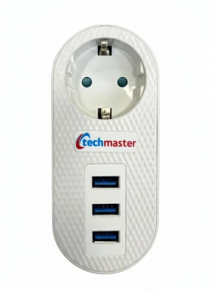 Akım Termal Çocuk Korumalı 3 Usb Girişli Tekli Priz ürün görseli 1