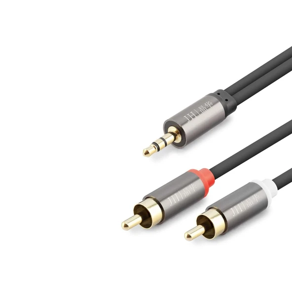 3.5 Mm To 2Rca Kablo 2Lıne Gold 1.5M Siyah HDX1067 ürün görseli 1