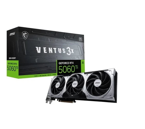 MSI VGA Geforce RTX 5060 8G Ventus 3X OC GDRR7 3xDP/1xHDMI 128B DX12 ürün görseli 1