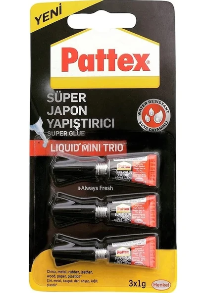 Pattex Süper Glue Hızlı Japon Yapıştırıcı Mini Trio 3X1 Gr ürün görseli 1