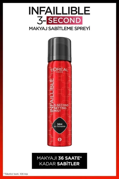 L'Oreal Paris Infaillible 3-Second Makyaj Sabitleme Spreyi – Setting Spray ürün görseli 1