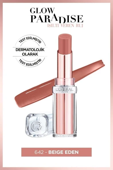 L'Oreal Paris Glow Paradise Balm-in-lipstick - 642 Beige Eden Ruj ürün görseli 1