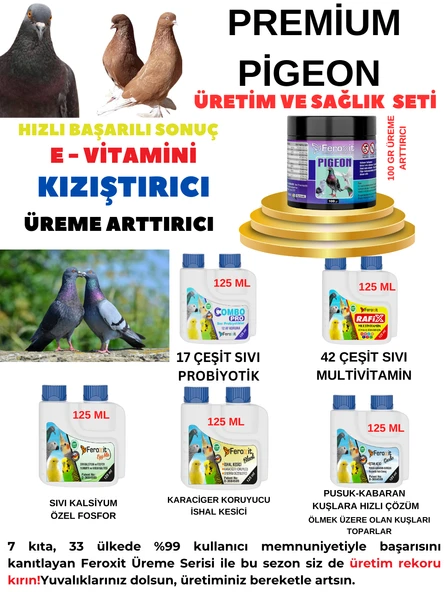 Premium Pigeon Tüm Güvercin Türleri için  Üreme Dönemi ve Sağlık Seti  Bol Yavru & Yüksek Verim ürün görseli 1