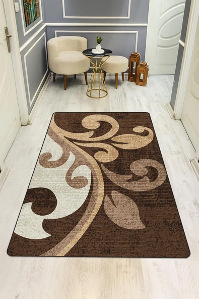Modern Dijital Baskı Kaymaz Taban Halı H1006 RENKLİ 120 X 180 ürün görseli 1