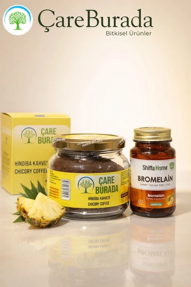 ÇareBurada Hindiba Kahvesi 150 g.+ Bromelain 60 Tablets ürün görseli 1