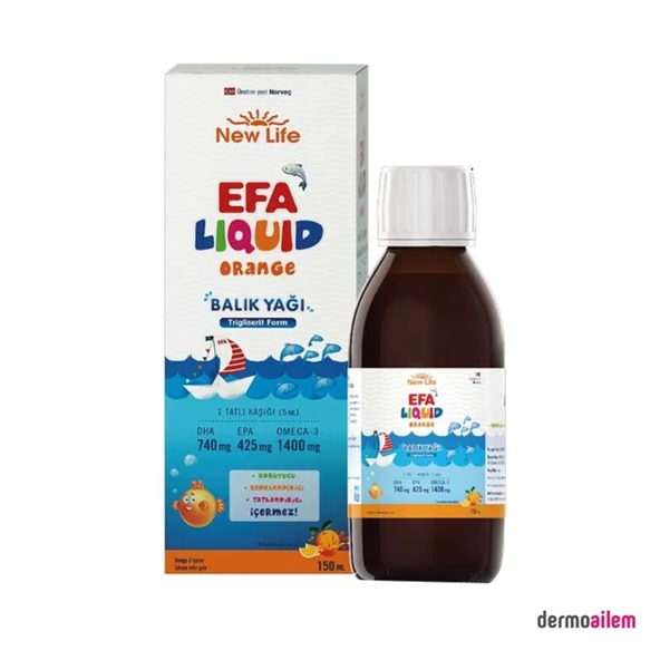 New Life EFA Liquid Portakal 150 ml Balık Yağı Şurubu ürün görseli 1