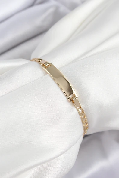Pirinç Dikdörtgen Model Gold Renk Xuping Bebek Künyesi - TJ-BB7434 ürün görseli 1