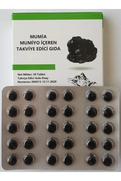 %100 Saf Mumiyo 30'lu Tablet (Kırgızistan'dan İthal Shilajit) ürün görseli 1