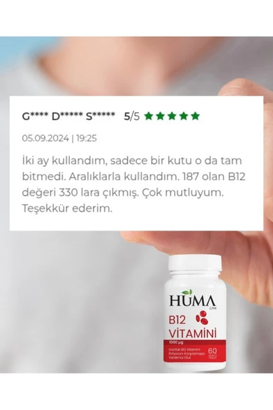 HumaLiva B12 Vitamini 60 tablet - Resim 3
