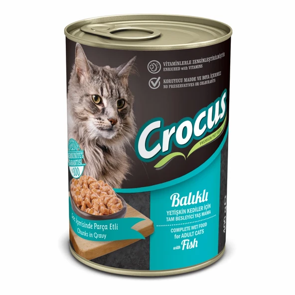 Crocus Yetişkin Kedi Balıklı Yaş Mama 400g ürün görseli 1
