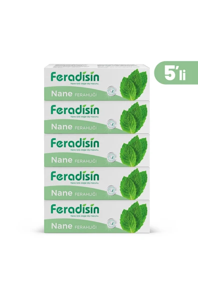 Feradisin Gimdes Helal Sertifikalı Nane Ferahlığı Diş Macunu 5 li Set ürün görseli 1