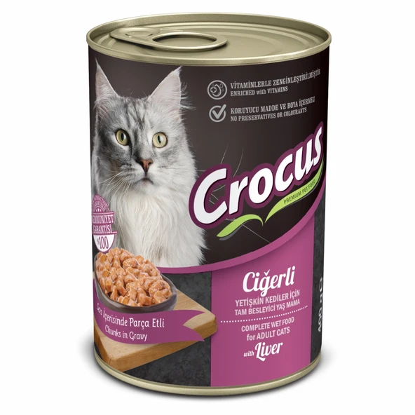 Crocus Yetişkin Kedi Ciğerli Yaş Mama 400g ürün görseli 1