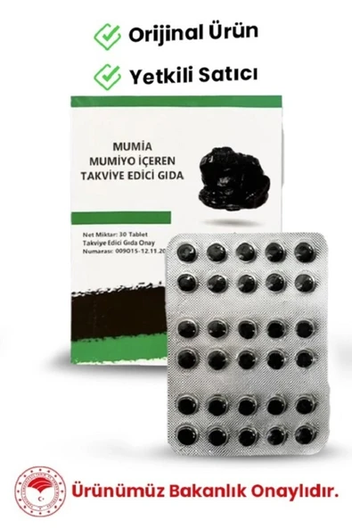 MUMİYO %100 Saf Mumiyo 30'lu Tablet Kırgızistan'dan Ithal Shilajit ürün görseli 1