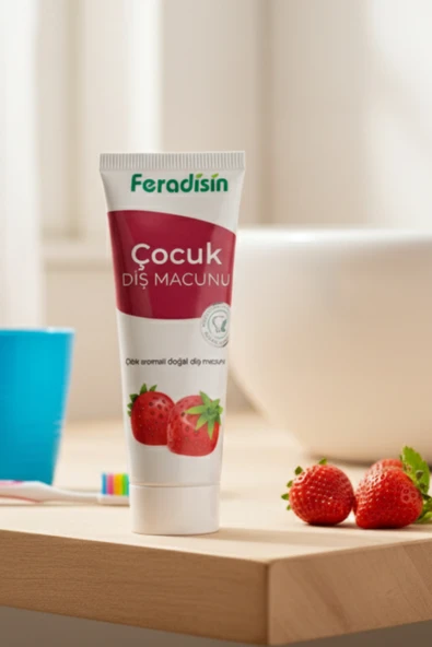 Feradisin Doğal Çocuk Florürsüz Beyazlatıcı Ve Koruyucu Diş Macunu 65 gr - Gimdes Helal Sertifikalı ürün görseli 1