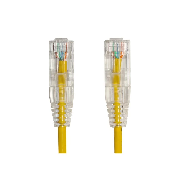 AGER AC-602-0015 15cm UTP SLIM CAT6 PATCH KABLO SARI Cu LSZH AWG 28 15cm Cat6 Patch Cord Sarı ürün görseli 1