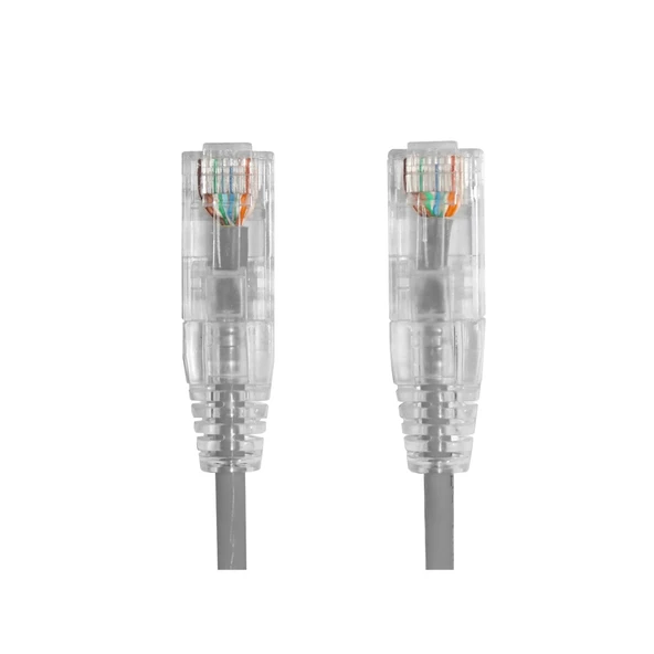 AGER AC-602-0015 15cm UTP SLIM CAT6 PATCH KABLO GRİ Cu LSZH AWG 28 15cm Cat6 Patch Cord Gri ürün görseli 1