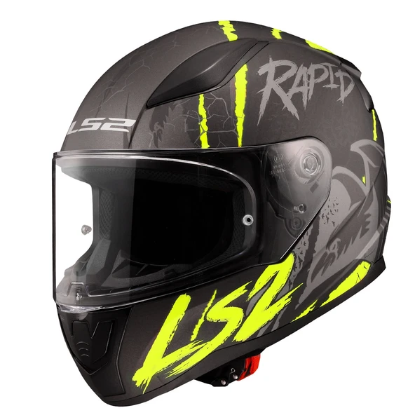 Ls2 Rapid 2 Raven Mat Siyah-Gri-Ls2 Rapid 2 Raven Mat Siyah-Gri-Neon Sarı Kask ürün görseli 1