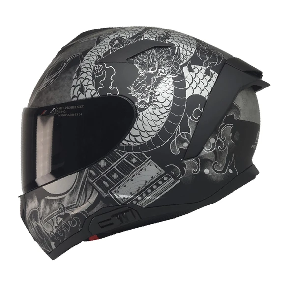 KUZEYMOTOR MTS X340 COLDY FULLFACE KASK MAT SİYAH-GRİ (SİYAH CAMLI) ürün görseli 1