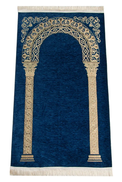 Lüks Mihrap Desenli Şönil Dokuma Seccade Mavi ürün görseli 1