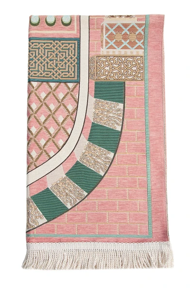 Lüks Mihrap Desenli Şönil Dokuma Seccade Pembe - Resim 3