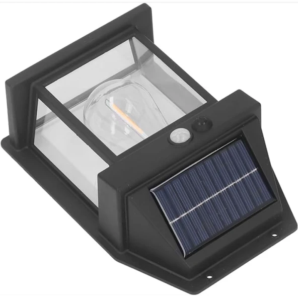 Güneş Enerjili Bahçe Aydınlatması Aplik Dekor Solar Ve Sensörlü Bahçe Balkon ve Garaj Lambası ürün görseli 1