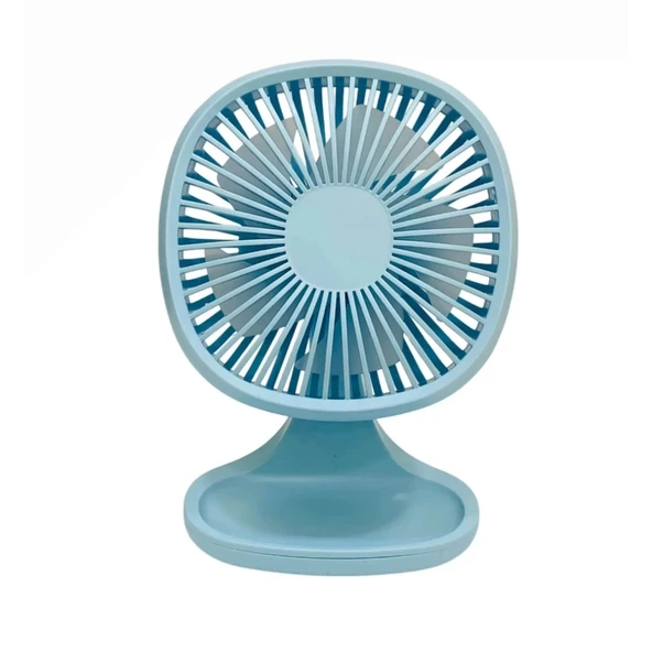 bigmate Mini Masa Fanı Taşınabilir Serinletici Şarjlı Mavi Vantilatör 3 Kademeli Hız Ayarı YM88192A ürün görseli 1