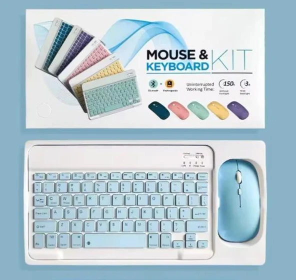 ZR20Km Mavi Kablosuz Klavye Mouse Set ürün görseli 1