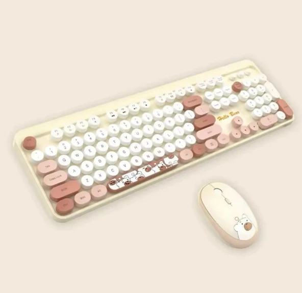 Hello Bear Sütlü Çay Klavye Mouse Set ürün görseli 1