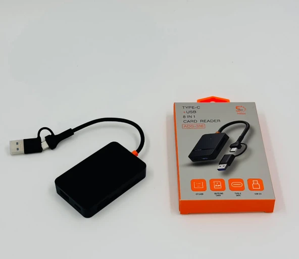 ZR783 Ads-316 Type-C + Usb 8 İn 1 Card Reader 5Gbps ürün görseli 1
