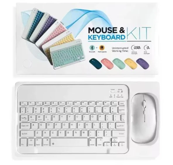 ZR20Km Beyaz Kablosuz Klavye Mouse Set ürün görseli 1