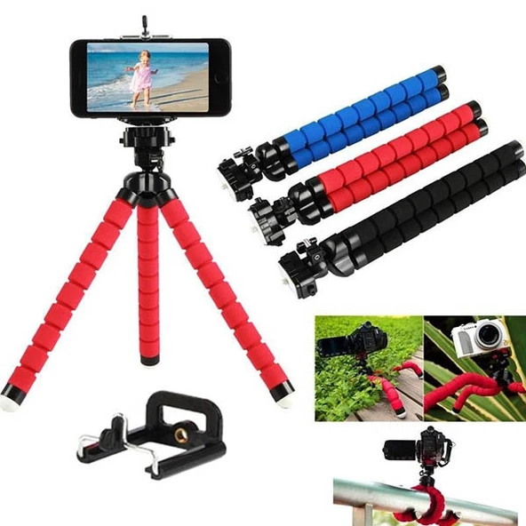 Ahtapot Selfie Tripod Telefon Tutucu Akrobat Stand Çubuğu ürün görseli 1