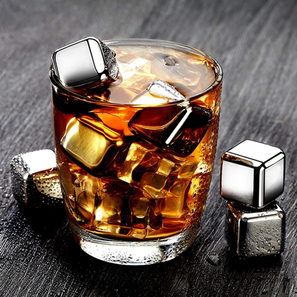 6 Parça Metal Kaplama Soğutma Buz Küpü ürün görseli 1