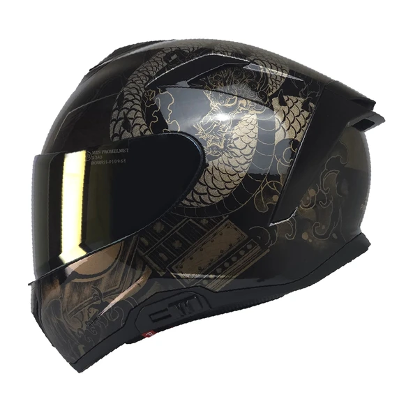 PTTAVM: KUZEYMOTOR MTS X340 COLDY GOLD FULLFACE KASKP.SİYAH-GOLD