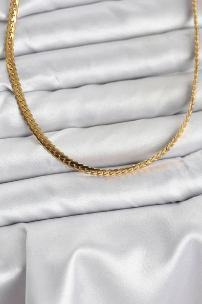 316L Çelik Gold Renk Zincir Kadın Kolye - TJ-BKO10631 ürün görseli 1