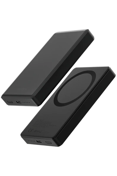 AluPac 10K 10.000 mAh 20W Type-C ve 15W Kablosuz Şarj Çıkışlı PD Hızlı Şarj Powerbank - Koyu Gri ürün görseli 1