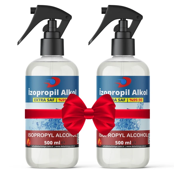 İzopropil Alkol (İPA) - 2x500 mL (Sprey Başlıklı, Extra Saf %99.90) ürün görseli 1