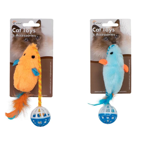 Eastland Tüylü Zilli Peluş Fare 28cm ürün görseli 1