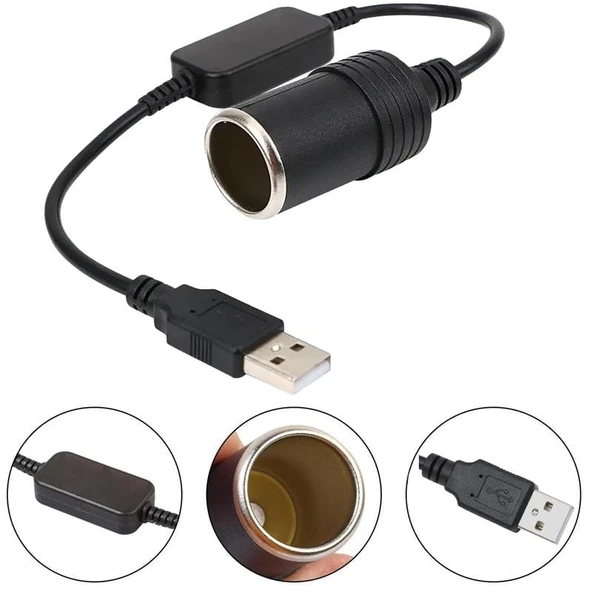 USB 5 Volt To 12 Volt Max 1 Amper Çakmak Fiş Çevirici USB PD Portundan Gelen Gücü 12V Araç Çakmak Soketine Dönüştürür-K-I-S ürün görseli 1