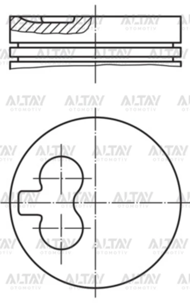 0628J2 PİSTON SEGMANLI PARTNER 1.9D DW8 STD1 82.2mm (0.20mm KISA) ürün görseli 1