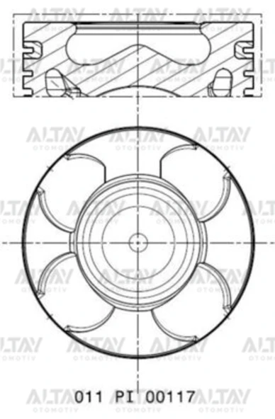 8772660040000G PİSTON SEGMANLI LINEA / ASTRA H 1.3JTD-1.3CDTI A13DTE 69.6mm EURO5 040 YANMA ODA 37mm ürün görseli 1
