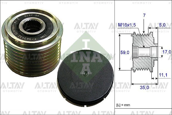 2C1T10300BA KASNAK ŞARJ DİNAMO TRANSİT V184 01-06 2.4 D ürün görseli 1