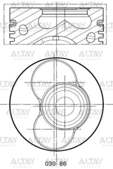 038107065CH PİSTON SEGMANLI (1-2 SİLİNDİR) T5 / PASSAT 01-10 1.9TDI AXB-AVF-AWX STD ürün görseli 1