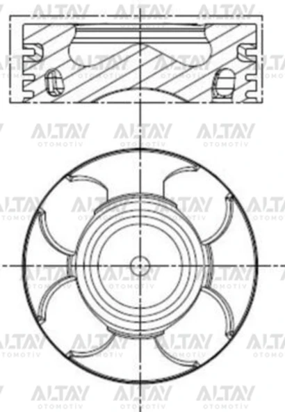 8770789STD100G PİSTON SEGMANLI LINEA / DOBLO / ASTRA H 1.3JTD-Z13DTH 90HP STD1 69.6mm (0.20mm KISA) ürün görseli 1