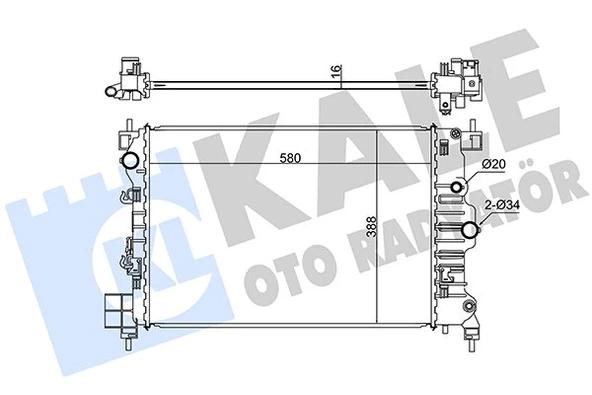 1300342 RADYATÖR SU MOKKA / MOKKA X 12= / AVEO T300 / TRAX A16XER-B16XER-D16XER ürün görseli 1
